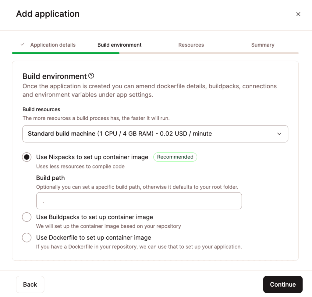 Configure your application's build environment.